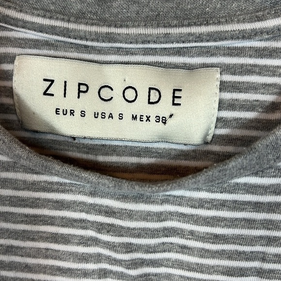 Mens Zipcode Gray and White Short Sleeve Tee Shirt Small - Picture 2 of 3